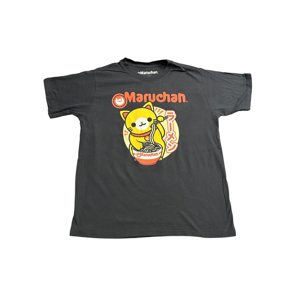 Maruchan Ramen T-Shirt‎ Mens XL Grey Excellent Lucky Cat Graphic Tee